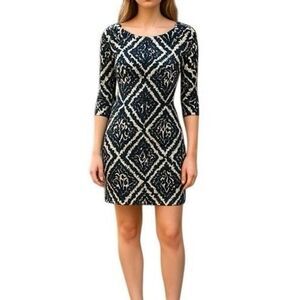 LILLY PULITZER Dress Supima Cotton Small Blue White Ophelia Onyx Reef Madness